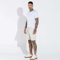 Calças E Bermudas>Basico.com Bermuda Algodão Eco Masculina - Bege Areia