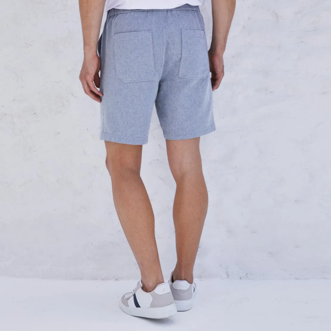 Calças E Bermudas>Basico.com Bermuda Algodão Eco Masculina - Azul Marinho