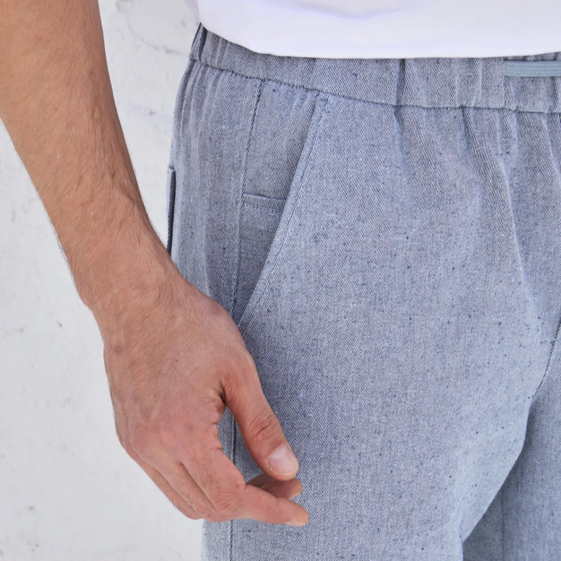 Calças E Bermudas>Basico.com Bermuda Algodão Eco Masculina - Azul Marinho