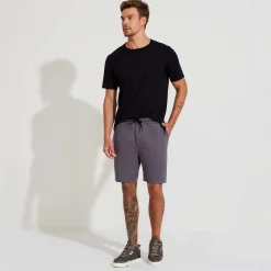 Calças E Bermudas>Basico.com Bermuda Amarração Masculina - Cinza Granito