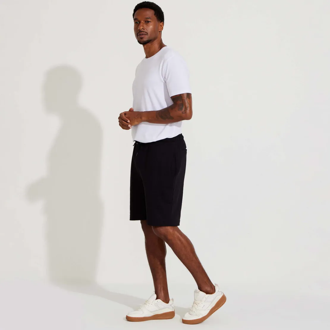 Calças E Bermudas | Masculino>Basico.com Bermuda Amarração Masculina - Preto