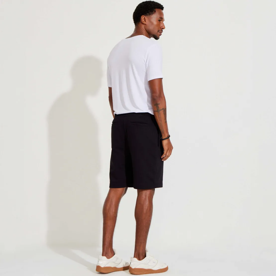 Calças E Bermudas | Masculino>Basico.com Bermuda Amarração Masculina - Preto