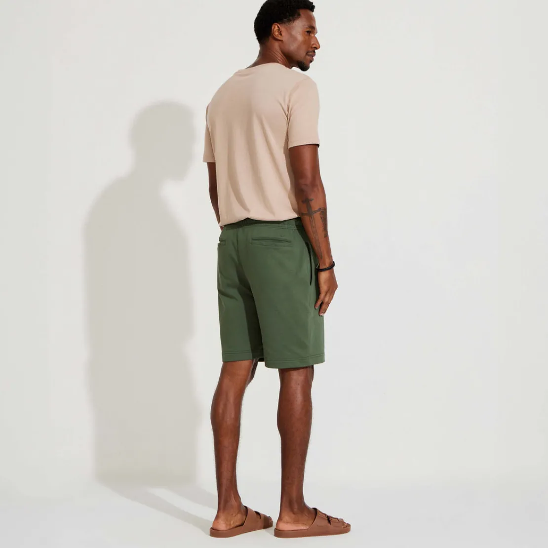 Calças E Bermudas>Basico.com Bermuda Amarração Masculina - Verde Pinheiro