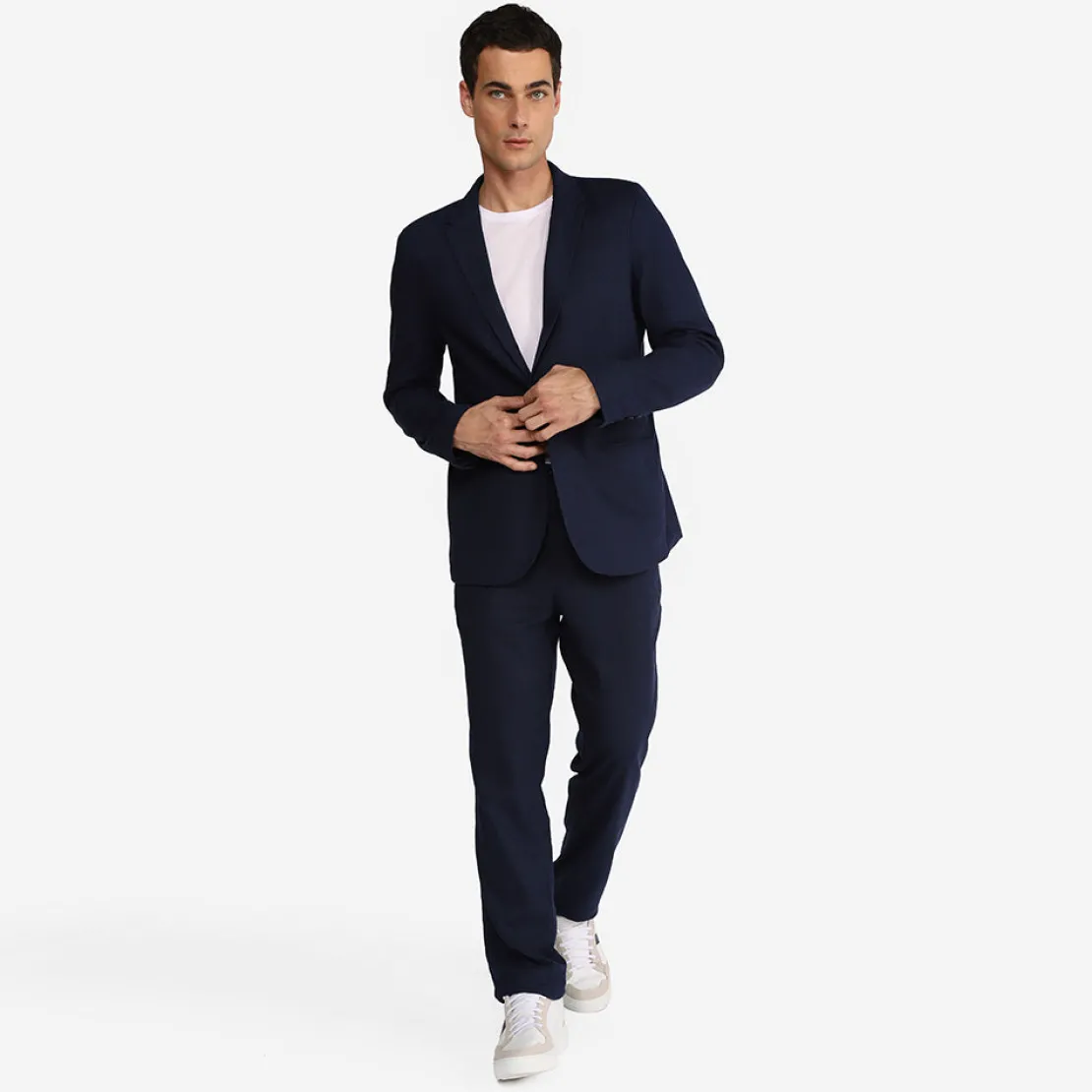 Linho>Basico.com Blazer Linho Masculino - Azul