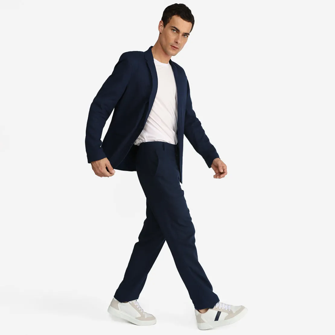 Linho>Basico.com Blazer Linho Masculino - Azul