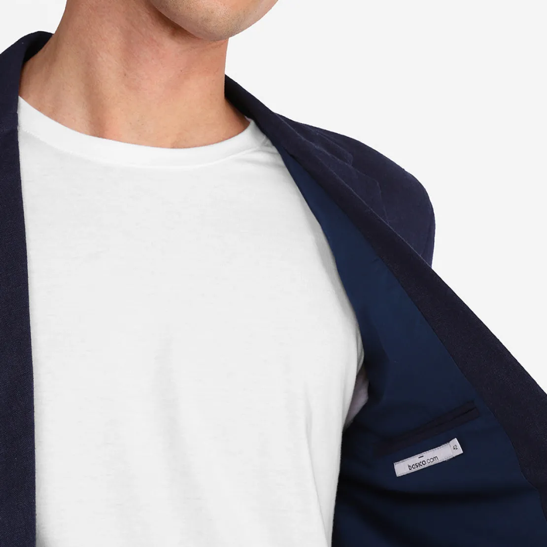 Linho>Basico.com Blazer Linho Masculino - Azul