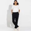 Blusas E Casacos | Blusas>Basico.com Blusa Algodão Canelado Manga Curta Feminina - Off White