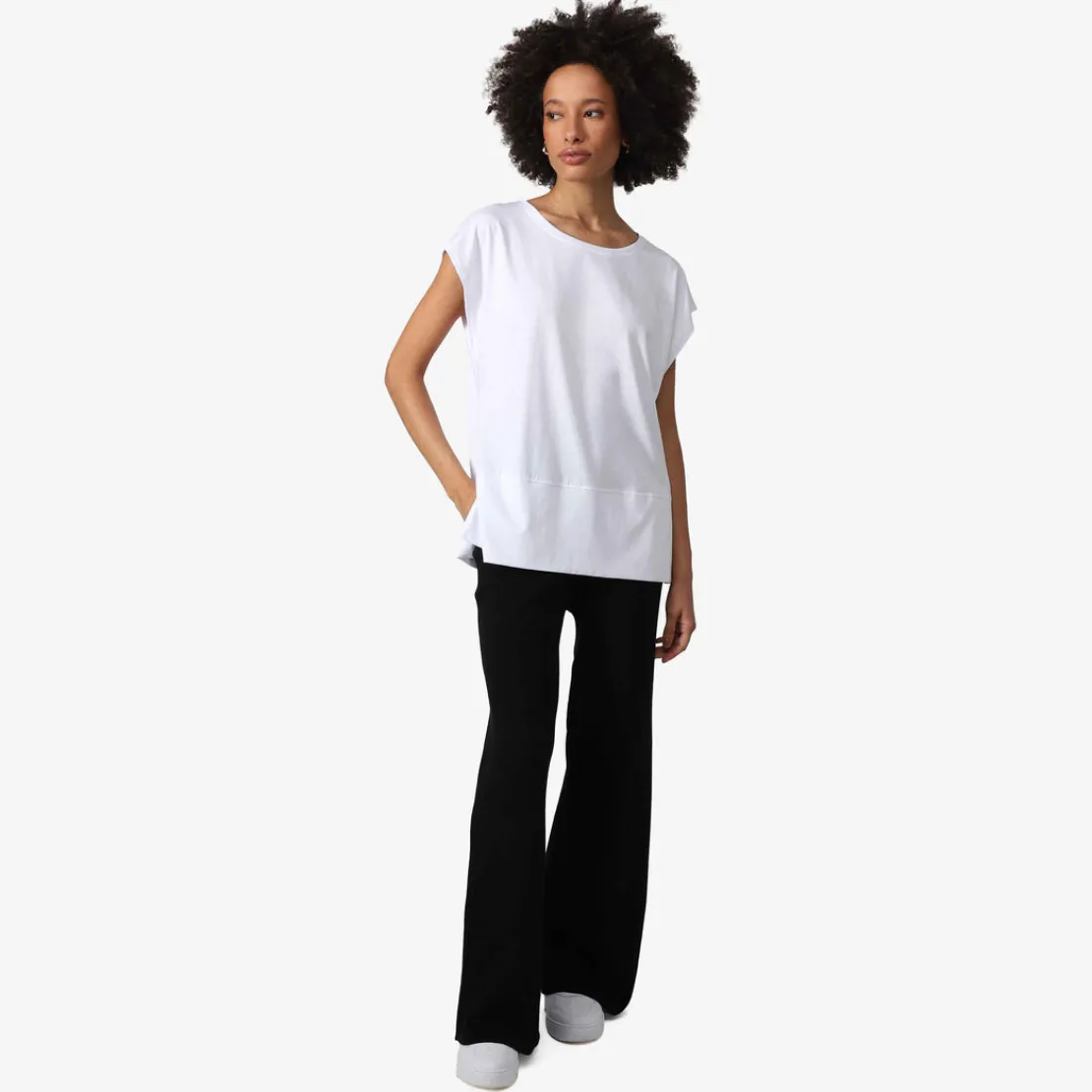 Blusas E Casacos | Algodão Pima>Basico.com Blusa Algodão Pima Ampla Feminina | Life Collection - Branco