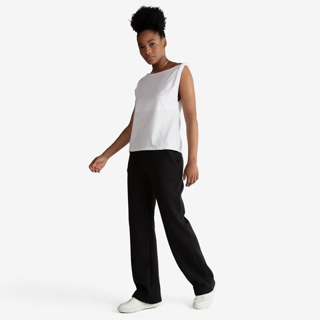 Blusas E Casacos>Basico.com Blusa Algodão Ultraleve Assimétrica Feminina - Branco