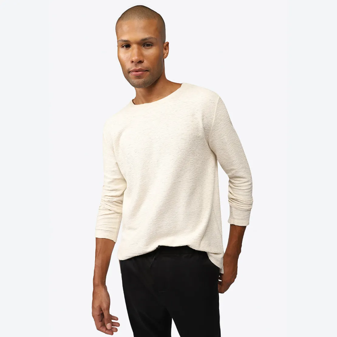Linho | Jaquetas E Casacos>Basico.com Blusa Blend Linho Textura Masculina - Off White