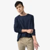 Linho | Jaquetas E Casacos>Basico.com Blusa Blend Linho Textura Masculina - Azul Marinho