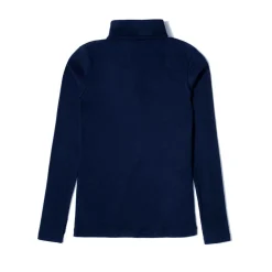 Camisetas>Basico.com Blusa Canelado Algodão Gola Rolê Feminina - Azul Marinho
