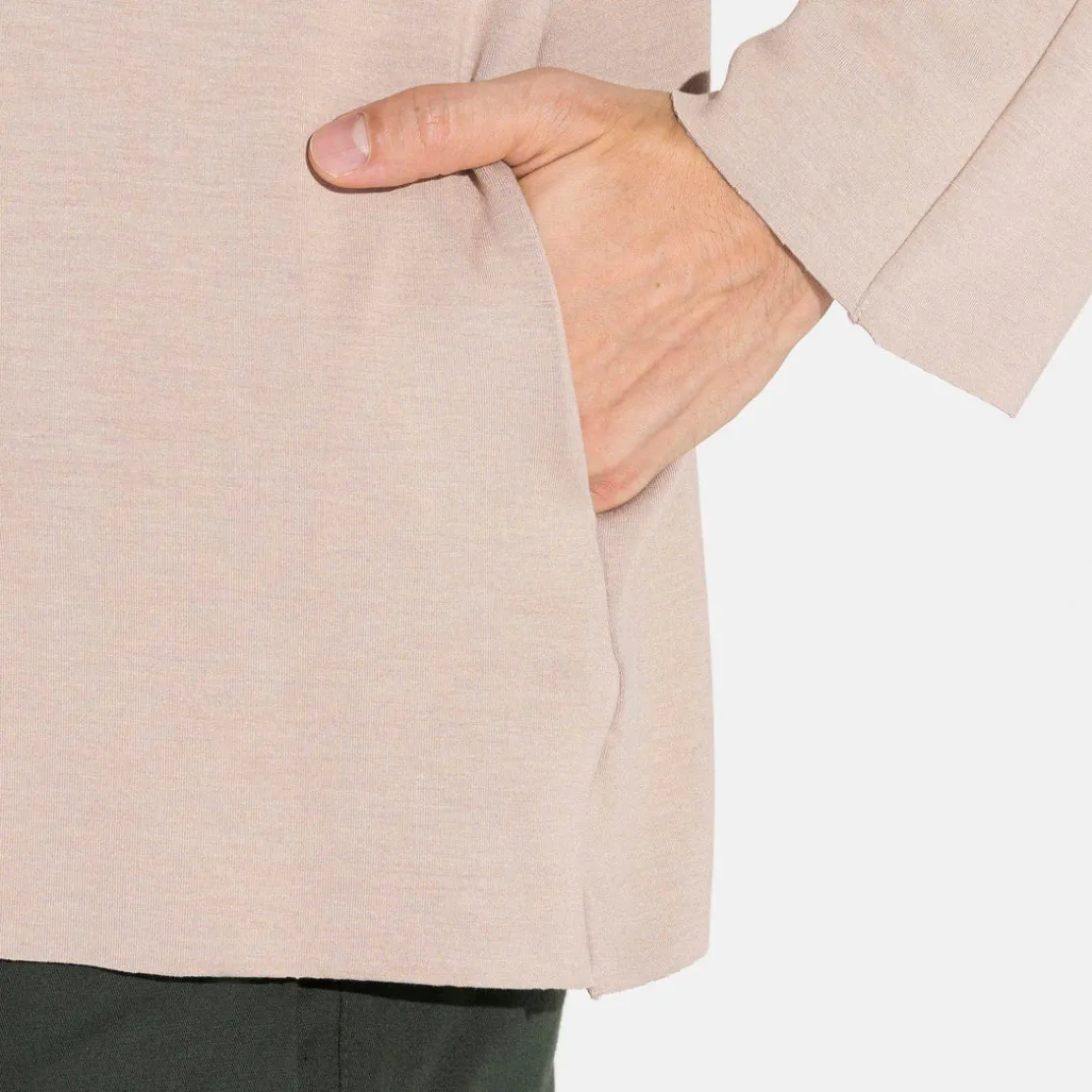 Blusas | Jaquetas E Casacos>Basico.com Blusa Dense Viscose Masculino - Bege Amêndoa