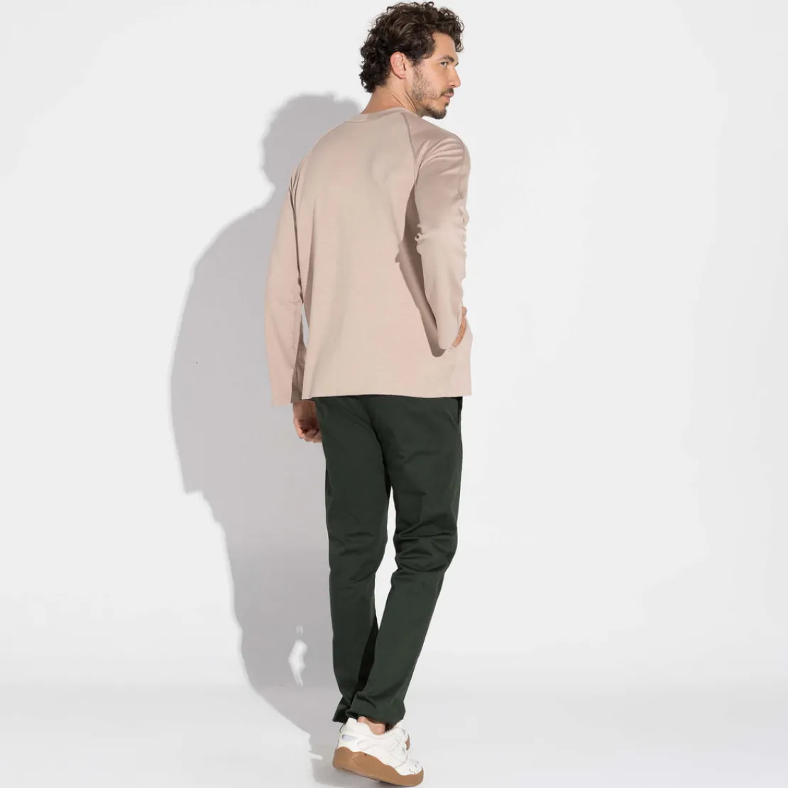 Blusas | Jaquetas E Casacos>Basico.com Blusa Dense Viscose Masculino - Bege Amêndoa