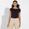 Blusas E Casacos | Blusas>Basico.com Blusa Modal Cropped Feminina | Travel Collection - Preto