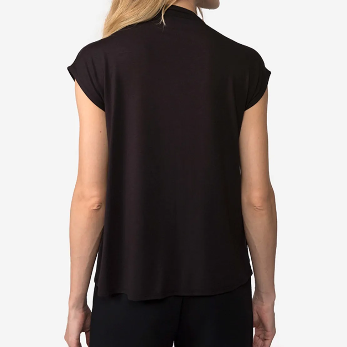 Blusas E Casacos>Basico.com Blusa Modal Transpasse Feminina | Travel Collection - Preto