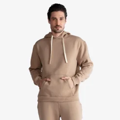 Moletons | Moletons>Basico.com Blusa Moletom Felpa Com Capuz Masculina - Bege Pastel