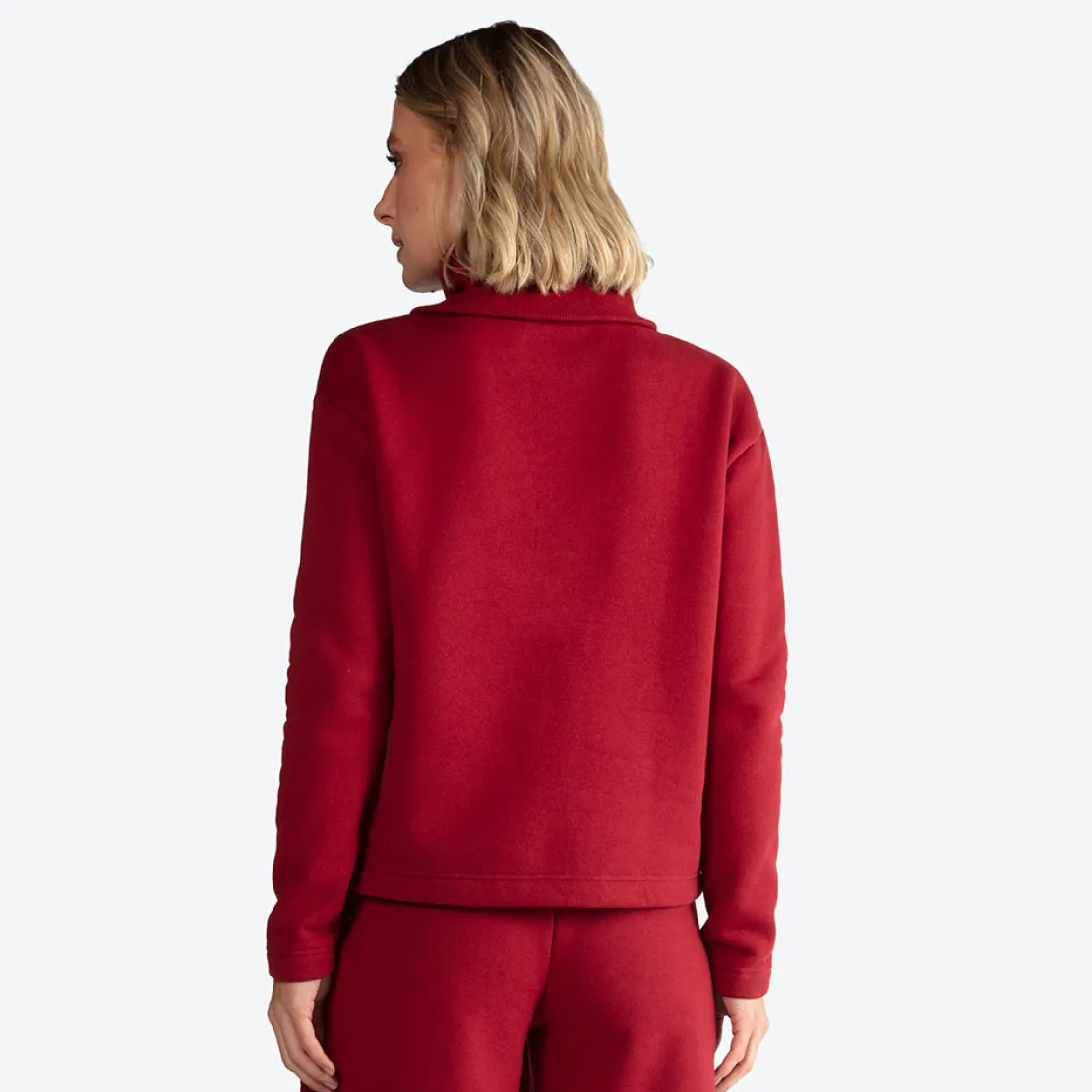 Moletons | Moletons>Basico.com Blusa Moletom Felpa Gola Rolê Feminina - Marsala