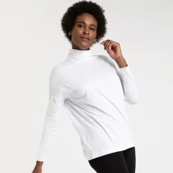 Algodão Pima | Camisetas>Basico.com Blusa Pima Gola Rolê Feminina - Branco