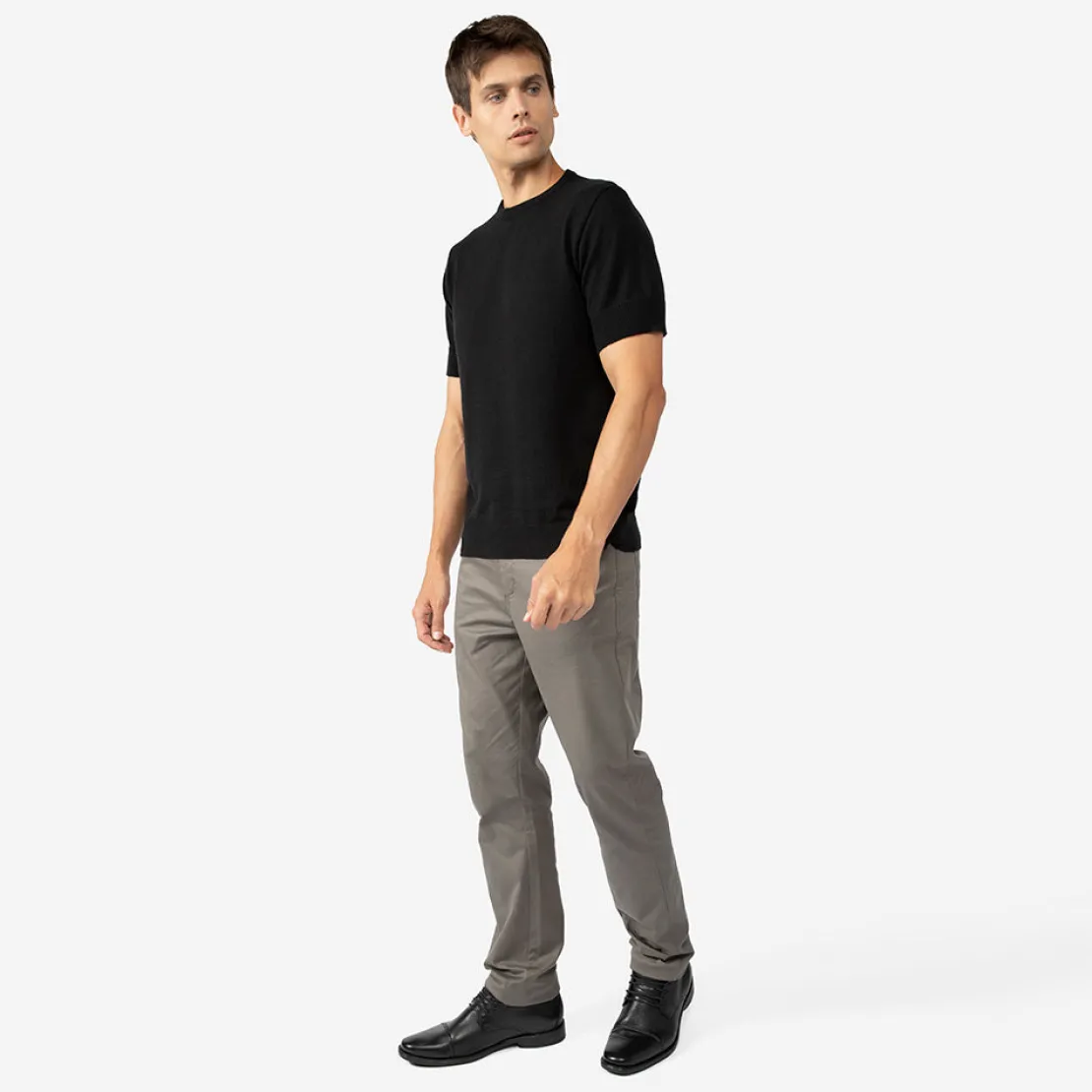 Tricot | Jaquetas E Casacos>Basico.com Blusa Tricot Manga Curta Masculina - Preto