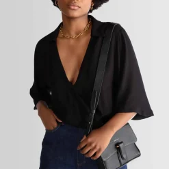 Blusas E Casacos | Viscose>Basico.com Blusa Viscose Manga 3/4 - Preto
