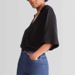 Blusas E Casacos | Viscose>Basico.com Blusa Viscose Manga 3/4 - Preto