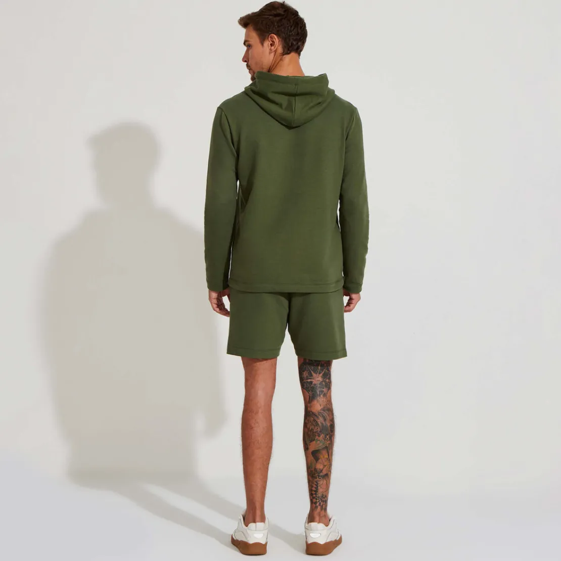Linho | Jaquetas E Casacos>Basico.com Blusão Moletinho Stretch Linho Masculino - Verde Figo