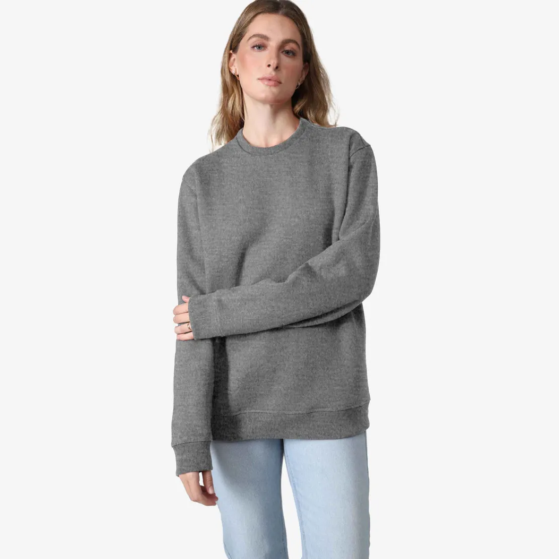 Blusas E Casacos | Moletons>Basico.com Blusão Moletom Flanelado - Mescla Escuro