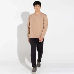 Blusas E Casacos | Moletons>Basico.com Blusão Moletom Flanelado - Bege Camel