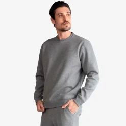 Blusas E Casacos | Moletons>Basico.com Blusão Moletom Flanelado - Mescla Escuro