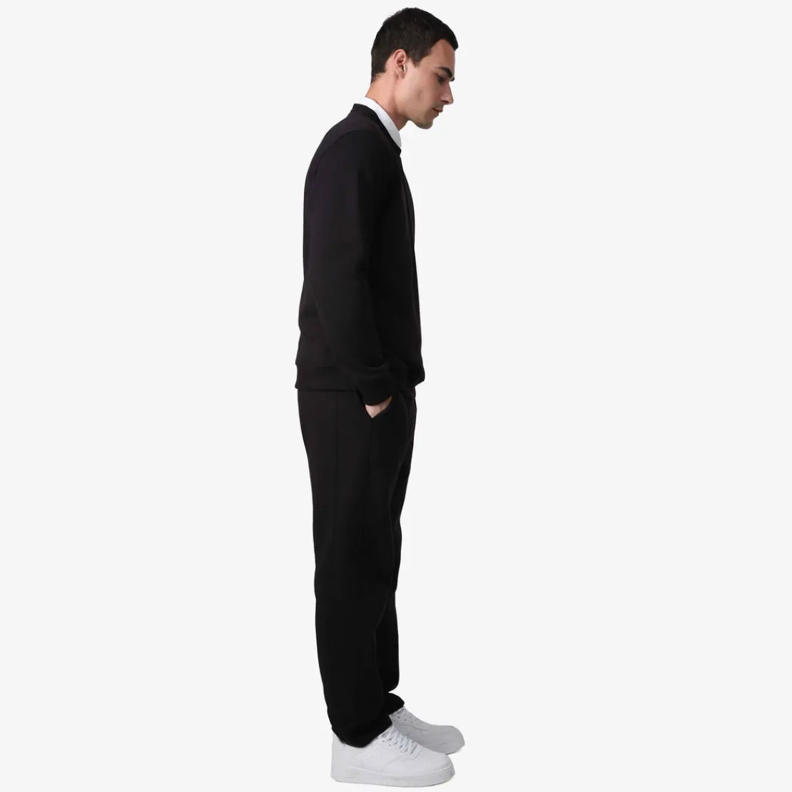 Moletons | Moletons>Basico.com Blusão Moletom Flanelado - Preto