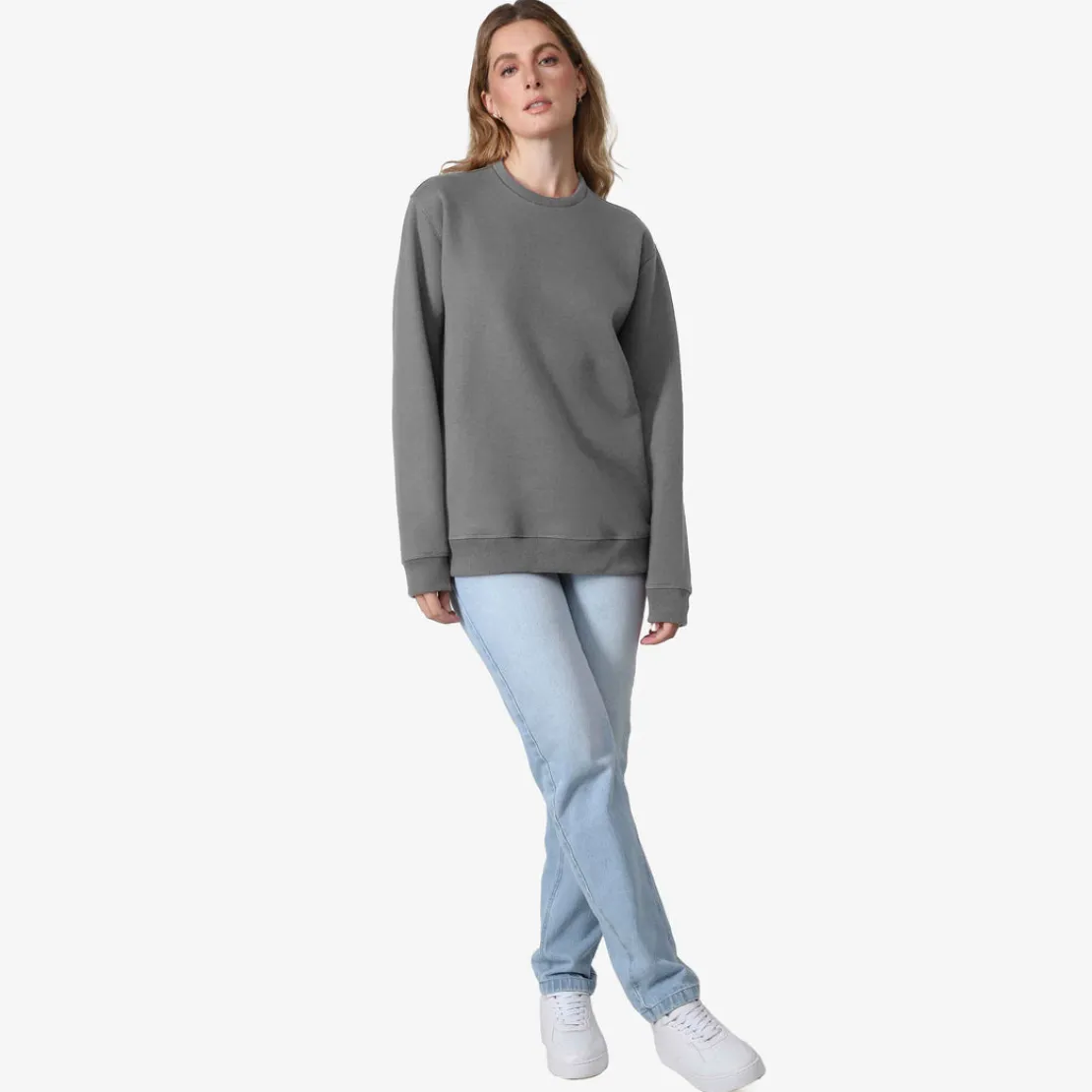 Blusas E Casacos | Moletons>Basico.com Blusão Moletom Flanelado - Mescla Escuro