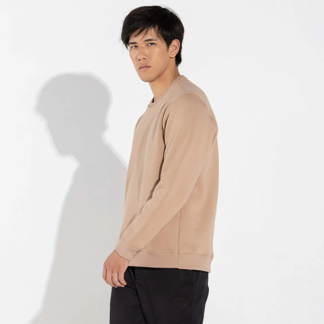 Blusas E Casacos | Moletons>Basico.com Blusão Moletom Flanelado - Bege Camel