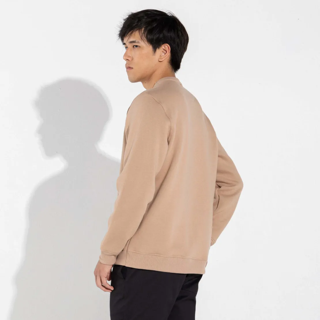Blusas E Casacos | Moletons>Basico.com Blusão Moletom Flanelado - Bege Camel