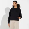 Blusas E Casacos | Moletons>Basico.com Blusão Moletom Leve Feminino - Preto