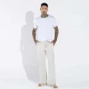 Calças E Bermudas>Basico.com Calça Algodão Eco Masculina - Bege Areia