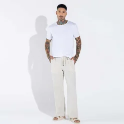 Calças E Bermudas>Basico.com Calça Algodão Eco Masculina - Bege Areia