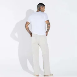 Calças E Bermudas>Basico.com Calça Algodão Eco Masculina - Bege Areia