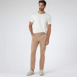 Calças E Bermudas>Basico.com Calça Chino Sarja Masculina - Bege Claro