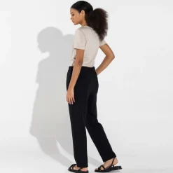 Calças | Calças>Basico.com Calça Dense Viscose Alfaiataria Feminina - Preto