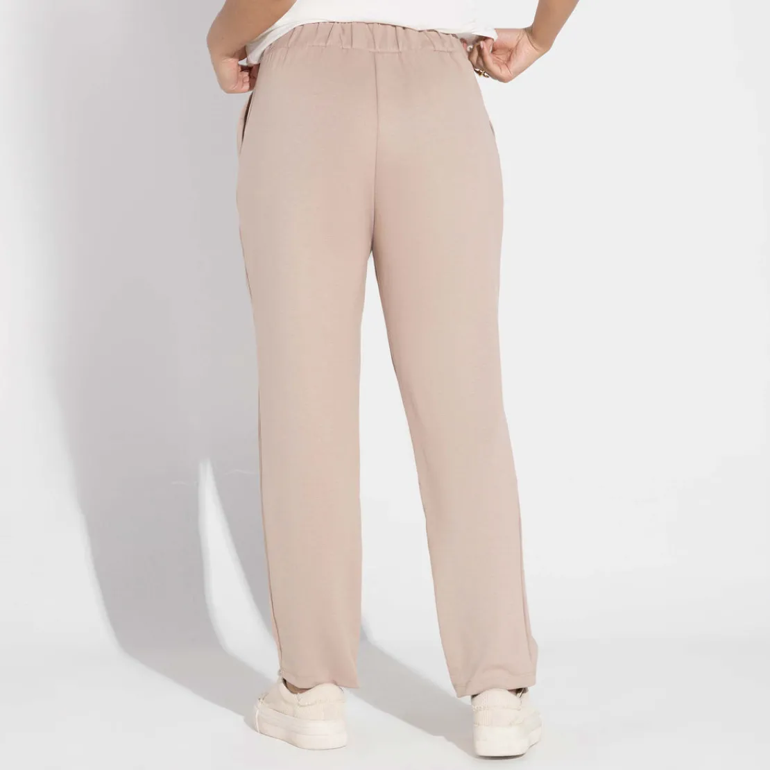 Calças | Calças>Basico.com Calça Dense Viscose Alfaiataria Feminina - Bege Amêndoa