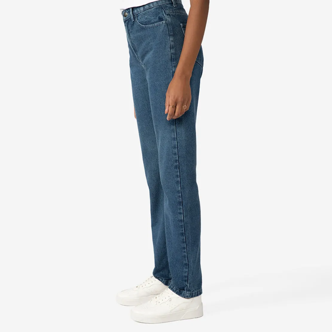Calças | Jeans>Basico.com Calça Jeans Reta Feminina - Azul Jeans Médio