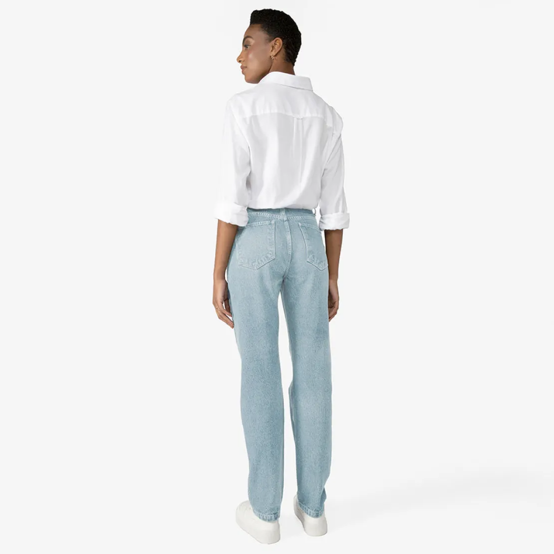 Calças | Jeans>Basico.com Calça Jeans Reta Feminina - Azul Jeans Claro