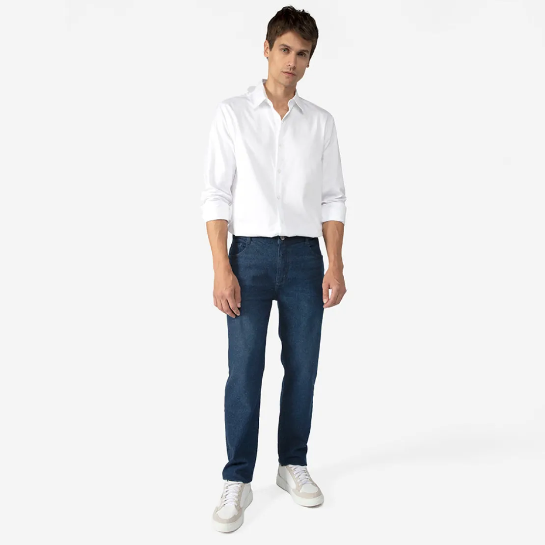 Jeans | Calças E Bermudas>Basico.com Calça Jeans Slim Masculina - Azul Jeans Médio