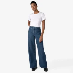 Calças | Jeans>Basico.com Calça Jeans Wide Feminina - Azul Jeans Médio