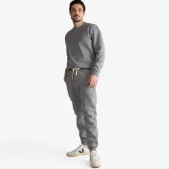 Calças | Moletons>Basico.com Calça Jogger Moletom Flanelado - Mescla Escuro