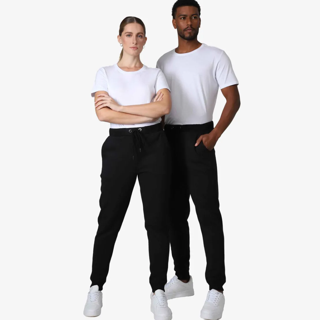 Moletons | Moletons>Basico.com Calça Jogger Moletom Flanelado - Preto