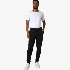 Moletons | Moletons>Basico.com Calça Jogger Moletom Flanelado - Preto