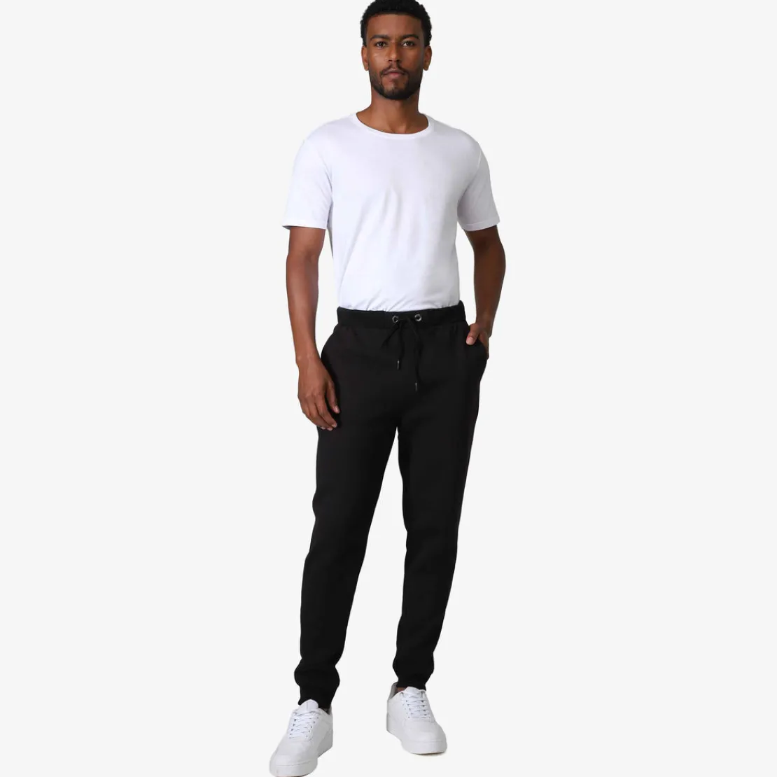 Moletons | Moletons>Basico.com Calça Jogger Moletom Flanelado - Preto