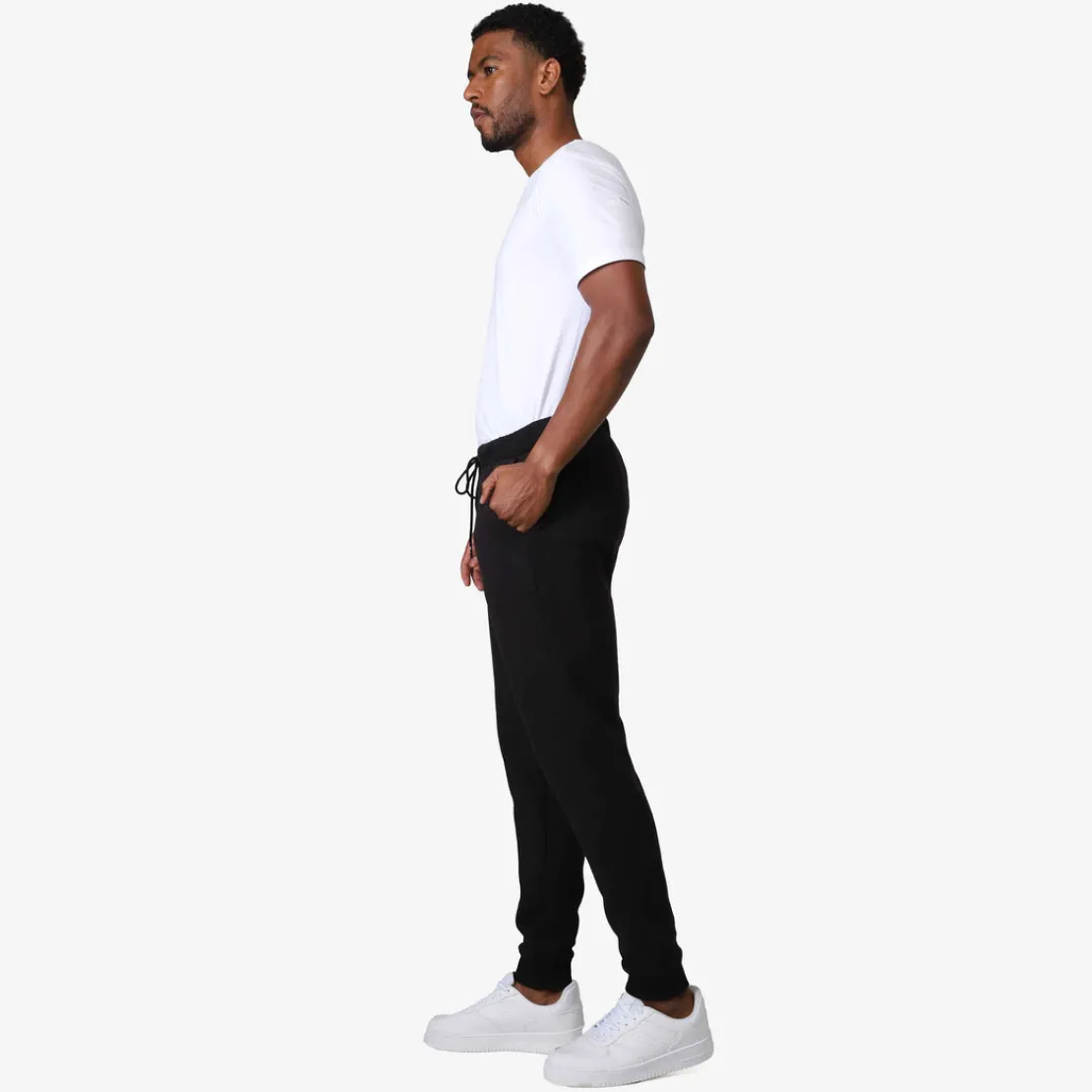 Moletons | Moletons>Basico.com Calça Jogger Moletom Flanelado - Preto